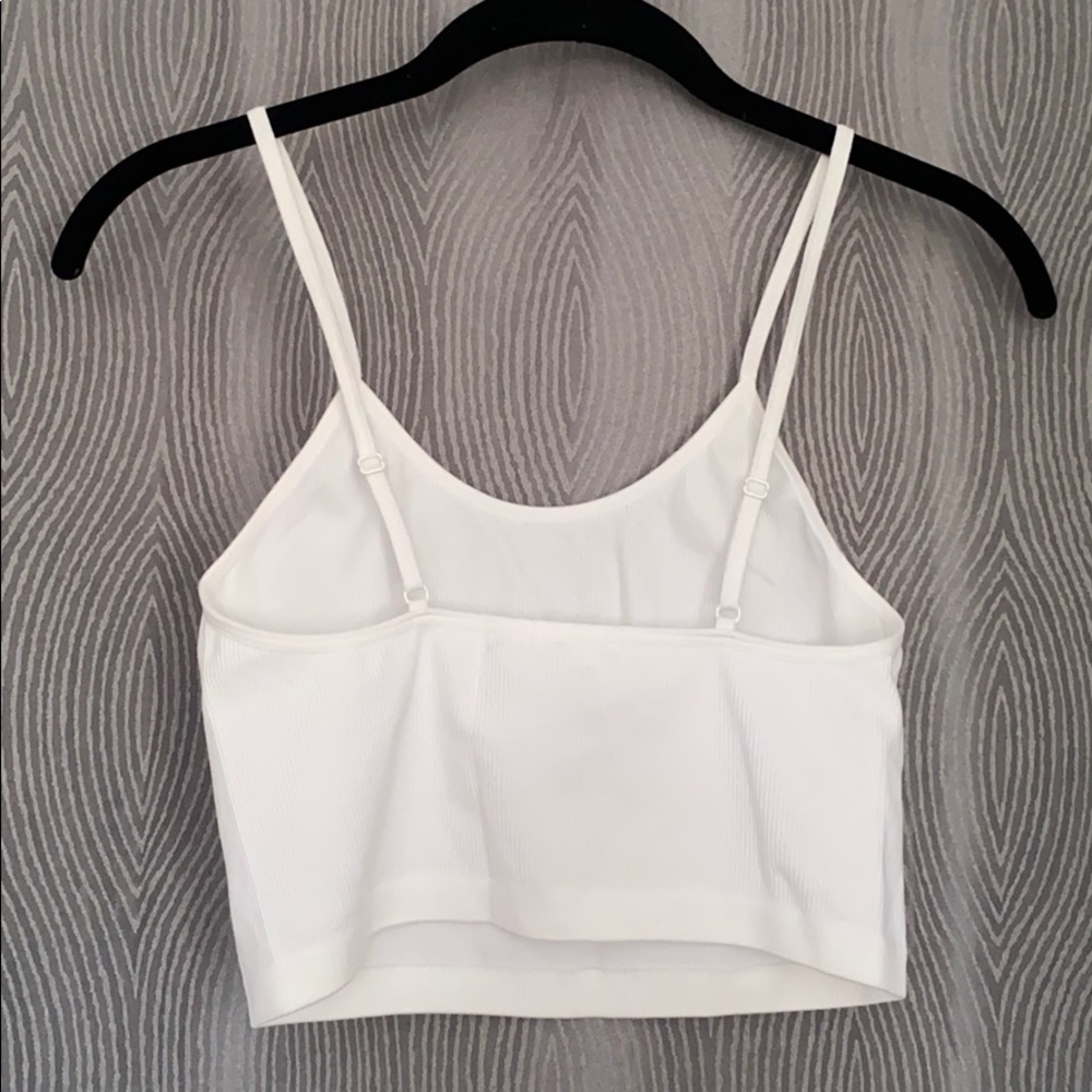 White Ribbed Crop Top - Picture 3 of 4